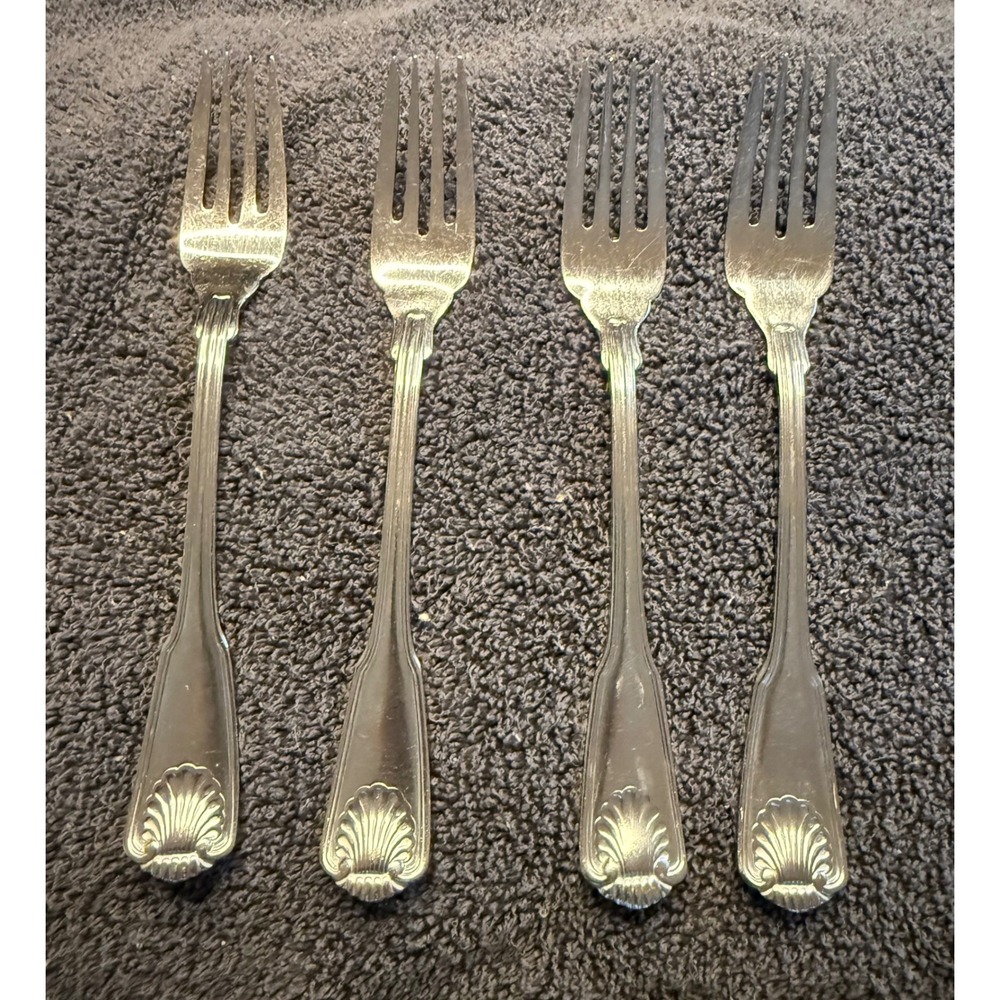 Towle London Shell 18/8 Stainless Salad Forks Set of 4 Korea Flatware